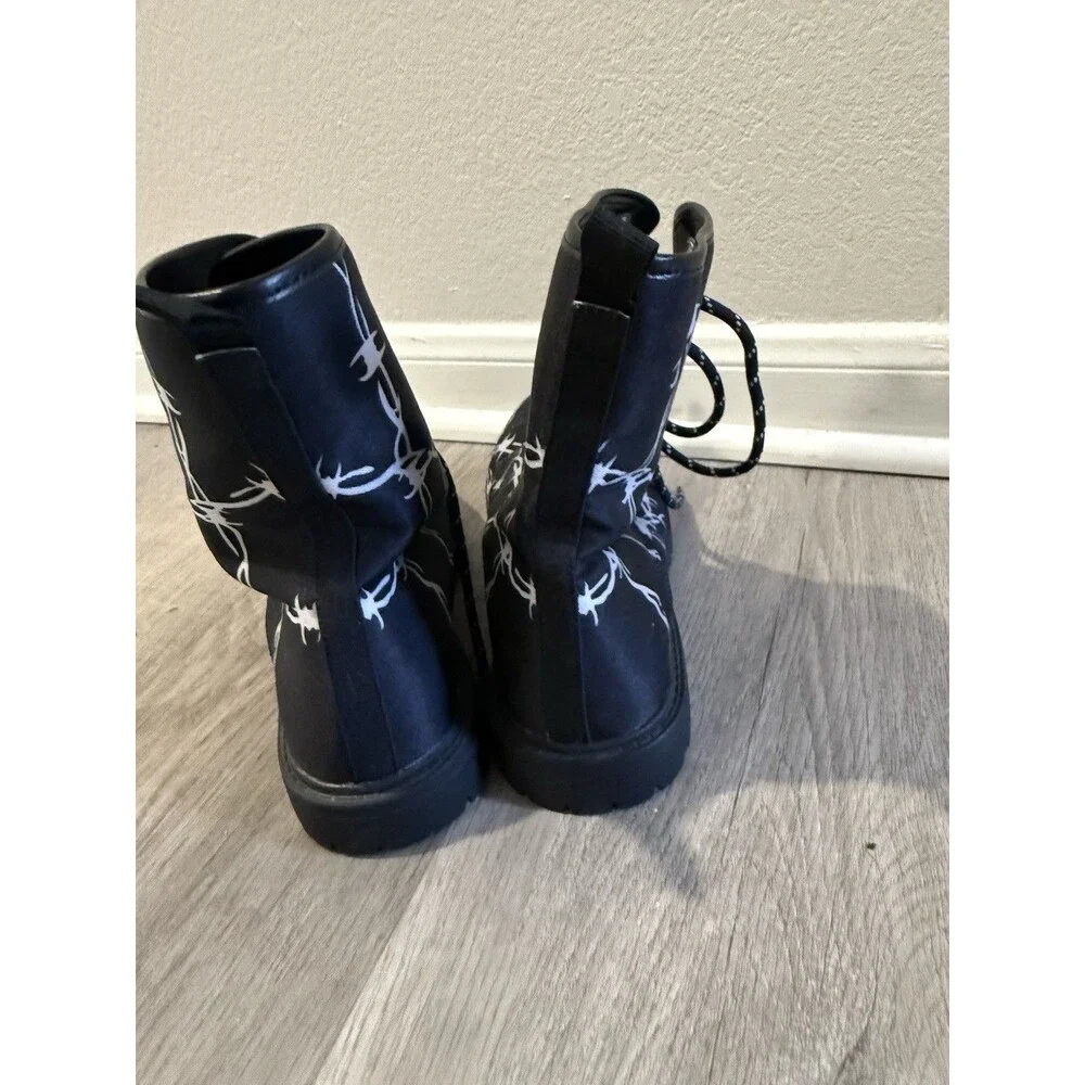 Parked Wire Combat Boots Girls New Black Size 9